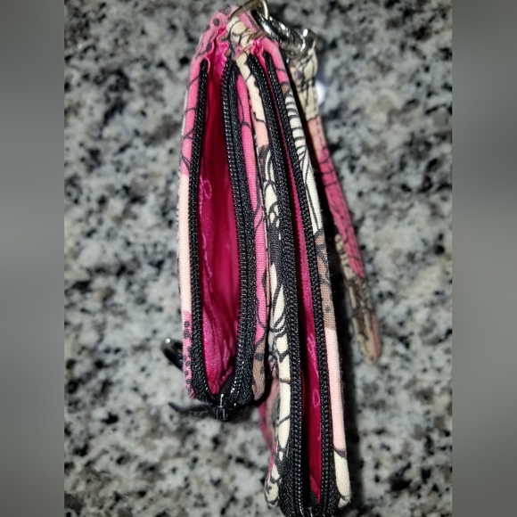 Vera Bradley wristlet in retired Mocha Rouge print - Picture 6 of 7